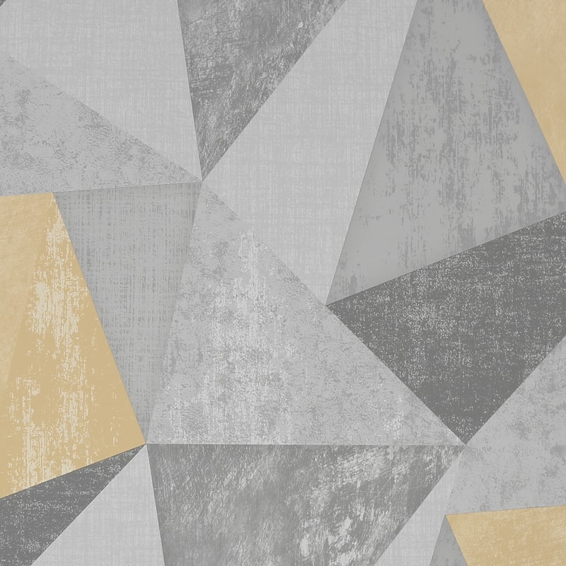 Shard Grey and Ochre Wallpaper