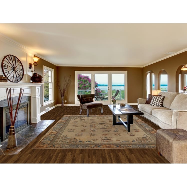 Hand Knotted Oriental 100% Wool Carpet Traditional Medallion Brown Art Deco Area Rug - 11' 1'' X 8' 7''