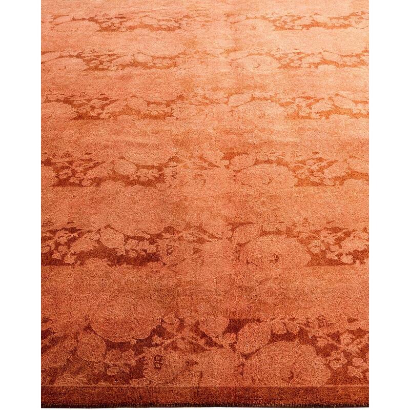 Overton Hand Knotted Wool Vintage Inspired Modern Contemporary Overdyed Brown Square Area Rug - 5' 1" x 5' 1"