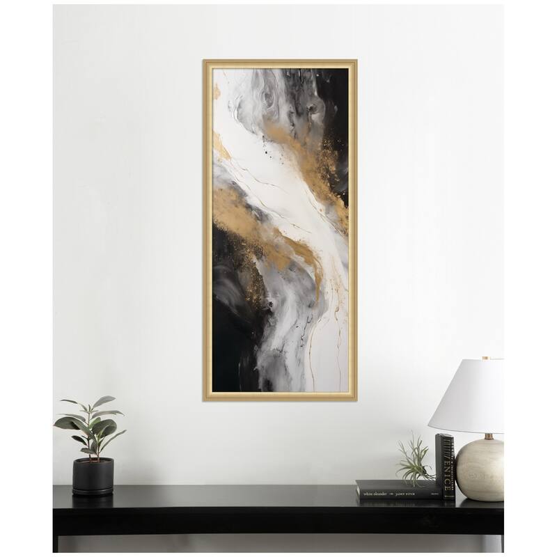 Kate and Laurel Framed Art Luxe Drift Modern Elegant Abstract by The Creative Bunch Studio