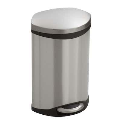 3 Gallon Step-On Trash Can, Small Steel Garbage Can