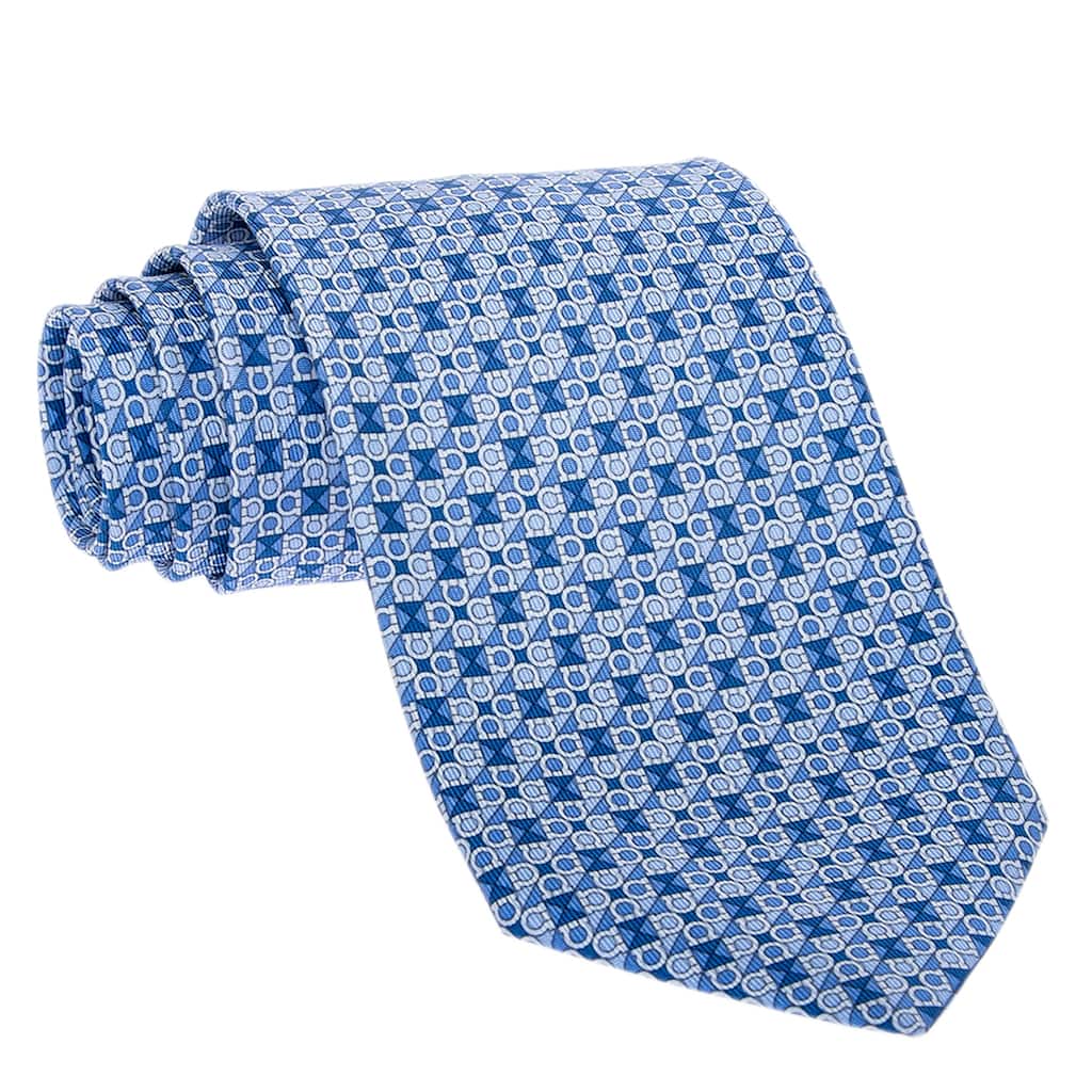 Ferragamo Gancini Square Print Silk Tie