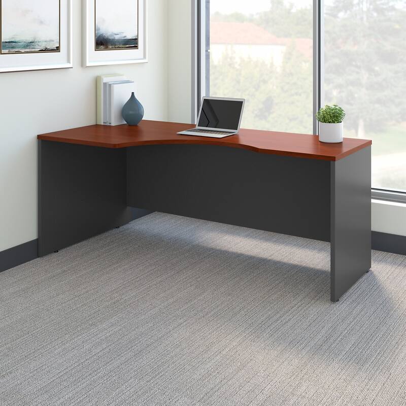 Series C 72W Left Handed Corner Desk by Bush Business Furniture - Hansen Cherry/Graphite Gray