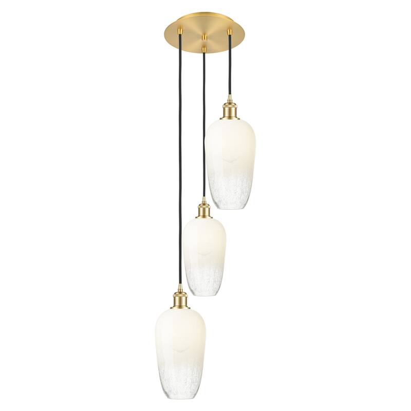 Innovations Lighting Endless Possibilities Ballston - Brookhaven Flute - 3 Light 14" Cord Hung Multi Pendant - Satin Gold/Opal
