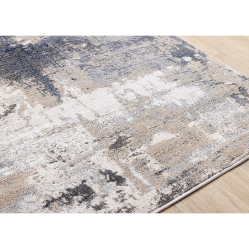 Leonardo Grey Blue Abstract Area Rug