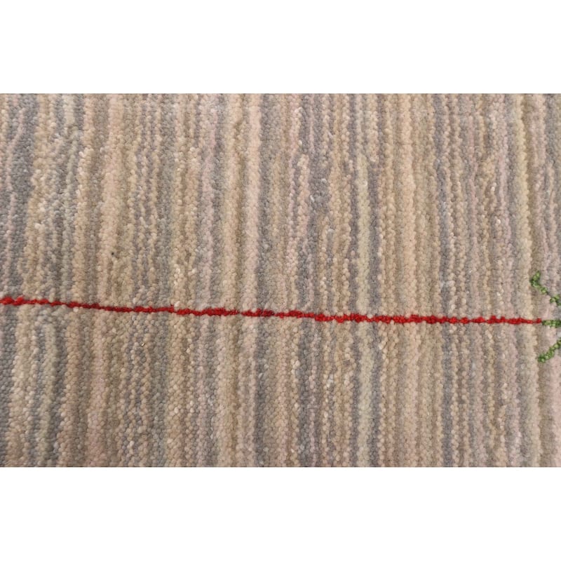 ECARPETGALLERY Hand Loomed Kashkuli Gabbeh Grey Wool Rug - 2'9 x 4'10