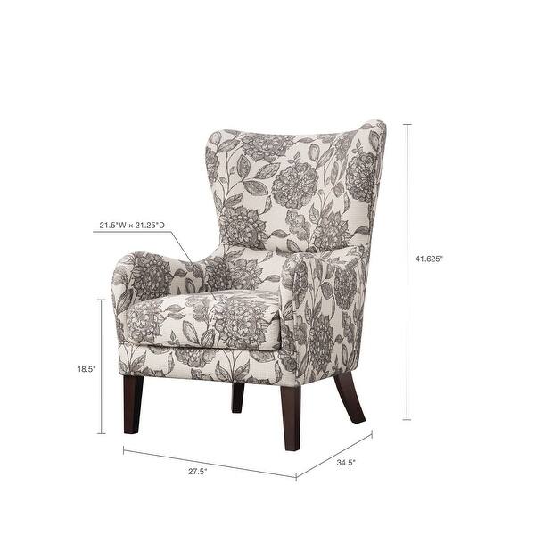 dimension image slide 1 of 2, Madison Park Leda Swoop Wing Chair