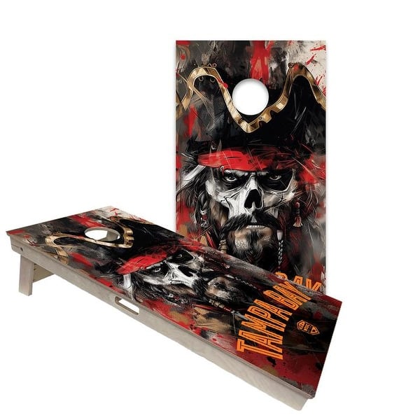 slide 2 of 6, Tampa Bay Buccaneers Regulation 2x4 Cornhole Board Set All-Weather - Include Carrying Case