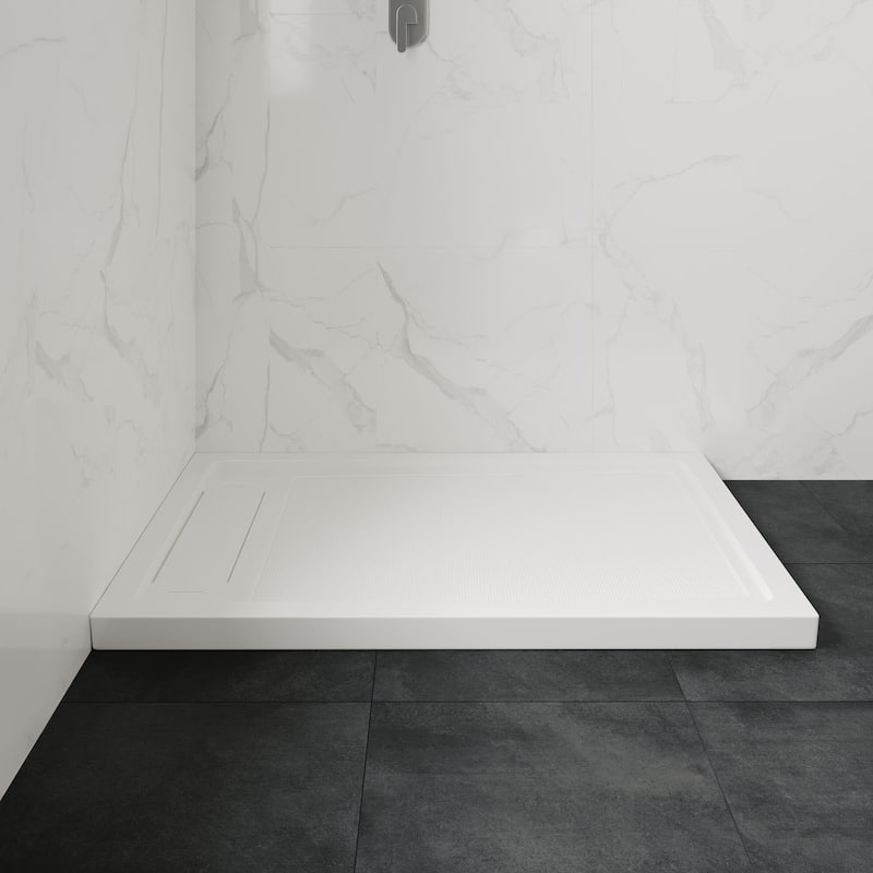 Ove Decors 15SBR-ERIK54 Erika 54" x 32" Rectangular Shower Base with - White