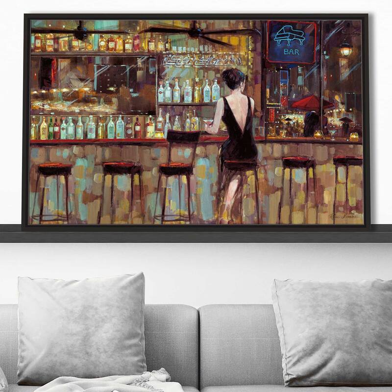 "Elegant in Black" by Ruane Manning Print on Floating Canvas
