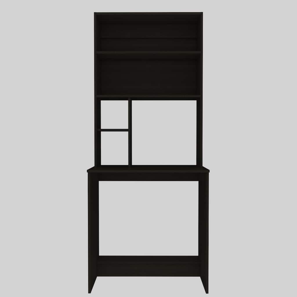 Compact Computer Desk with 5 Shelves, Rectangular Design, and Storage