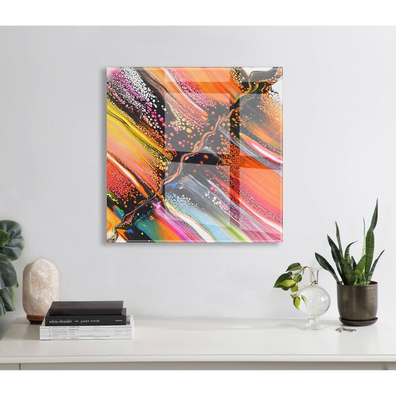 Kate and Laurel Aloha Floating Acrylic Art by Xizhou Xie