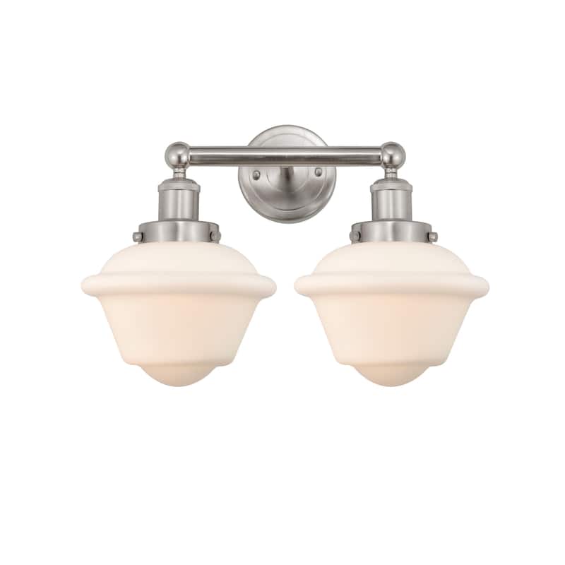 Innovations Lighting 616-2W-10-16 Oxford Vanity Oxford 2 Light 16" - Brushed Satin Nickel / Matte White