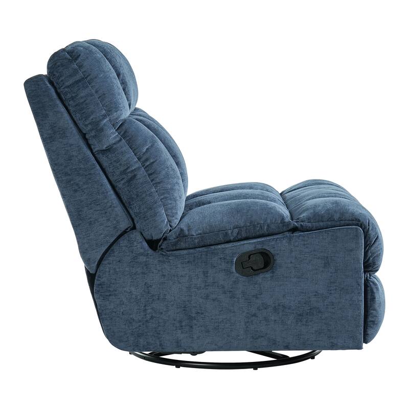 360° Swivel Rocker Recliner Chair Chenille Upholstered Manual Recliner