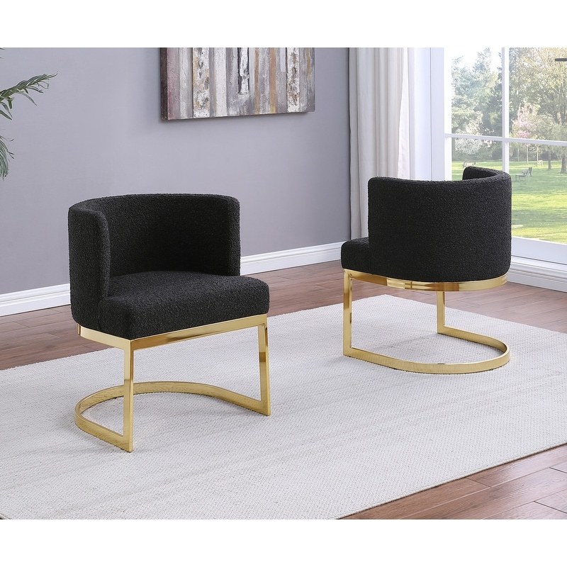 Best Quality Furniture Boucle Side Chair Gold Legs