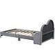 preview thumbnail 12 of 10, Grey Twin Size Upholstered Platform Bed with Cloud-Shaped Headboard Wooden Bed Frame No Box Spring Required Easy Assembly