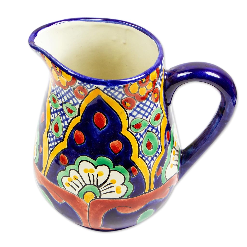 Novica Handmade Hidalgo Fiesta Ceramic Pitcher