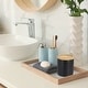 preview thumbnail 51 of 63, Sleek Cotton Pad Holder - Polyresin Bathroom Storage Container with Bamboo Lid - 4 L x 4 W x 4.6H