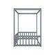 preview thumbnail 10 of 31, American Design Wooden Canopy Twin Size Floor Bed with Fence and Guardrails