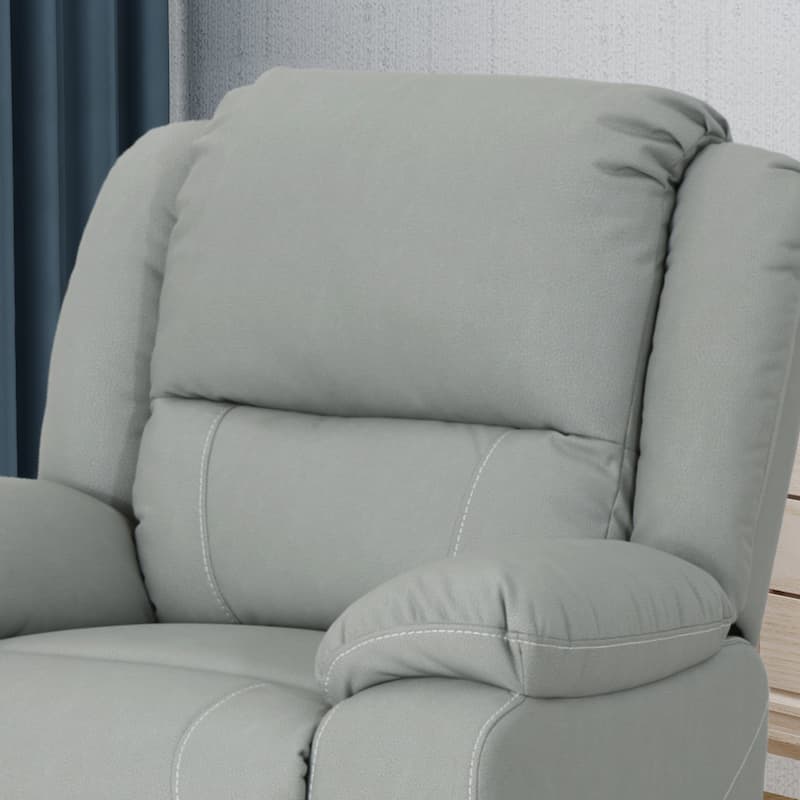 Roomfitters 39" Wide Faux Leather Manual Swivel Standard Recliner, Comfortable Lounge Chair for Living Room