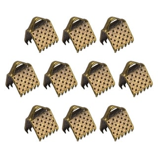 300Pcs Ribbon Crimp Clamp Ends 6mm Cord End Clasp for DIY Craft Bronze ...