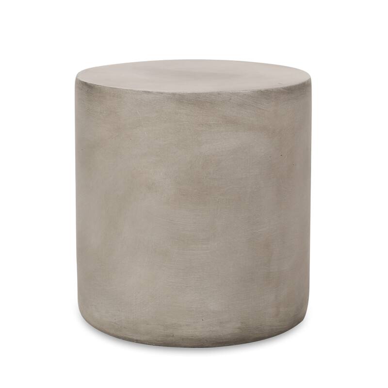 Outdoor LightWeight Concrete Side Table, Light Gray - 18.96