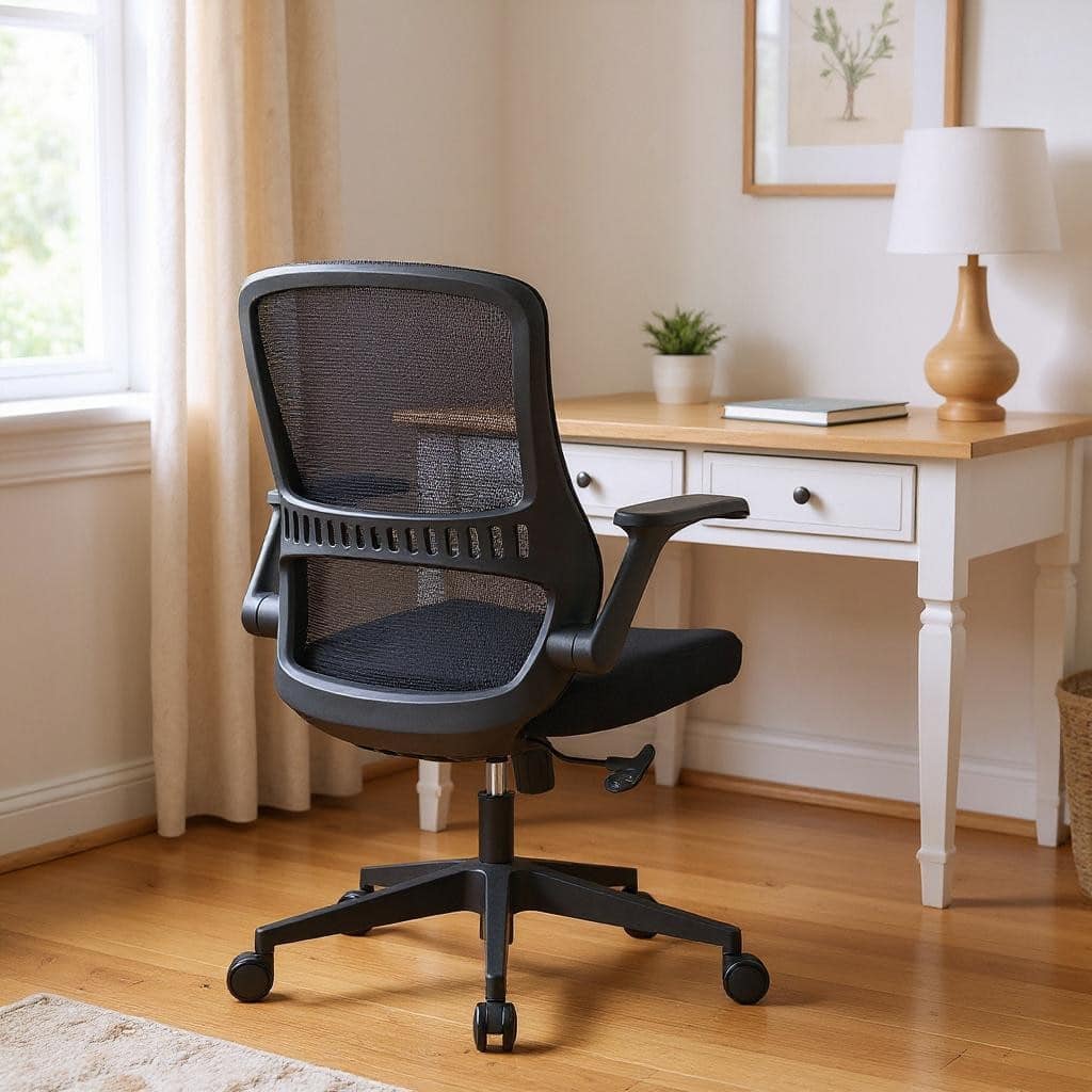 Black Adjustable Height Swivel Rolling Executive Office Chair