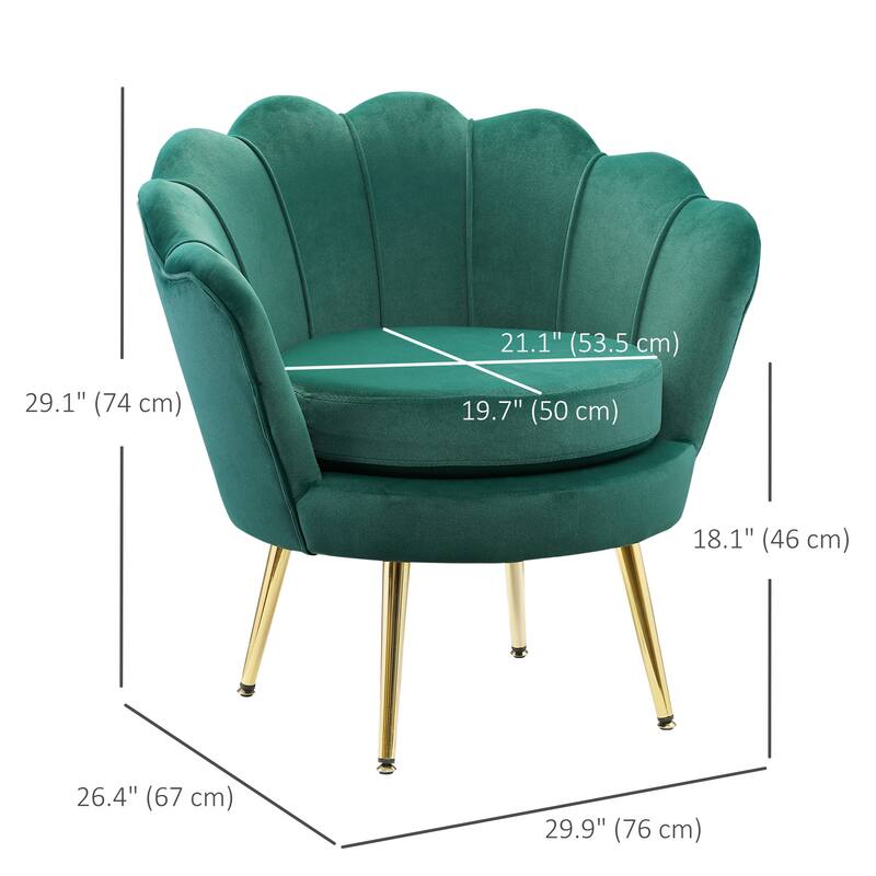 Velvet-touch Fabric Accent Chair