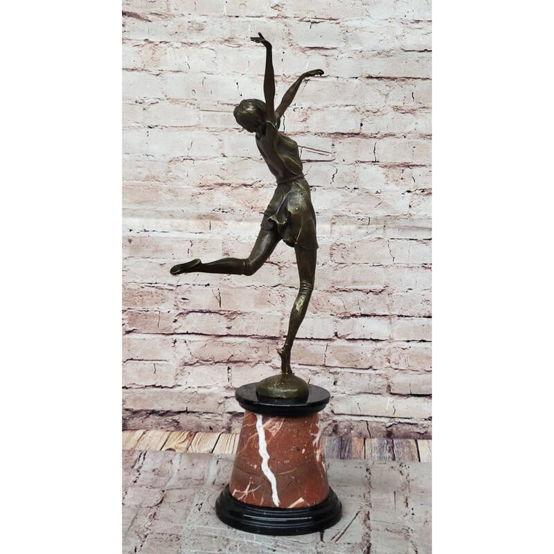 Handmade Bronze Dancer Statue High Kicker By Bruno Zach Figurine Figure Art Deco