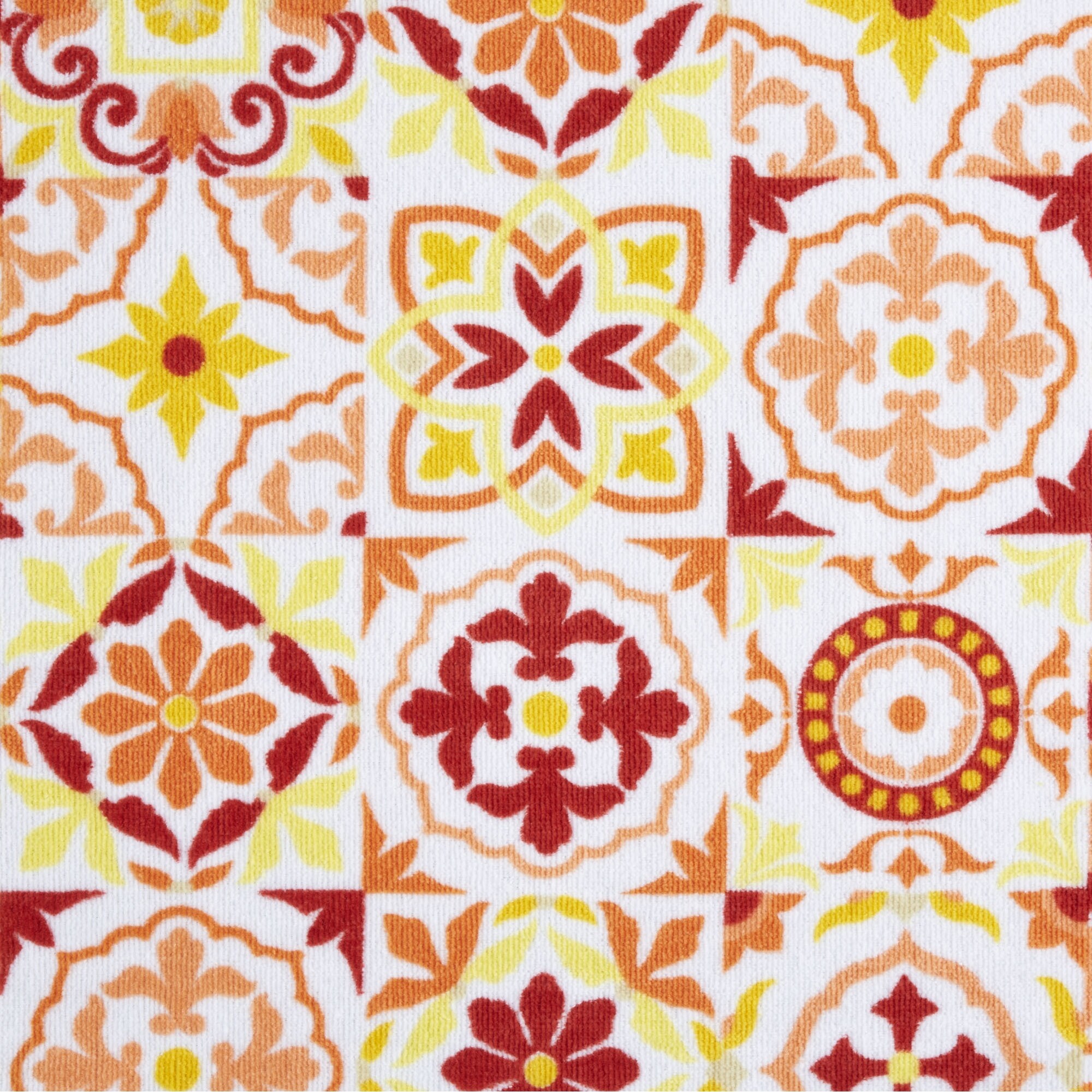 Fiesta Worn Tiles Kitchen Towel 2-Pack Set, Orange, Cotton