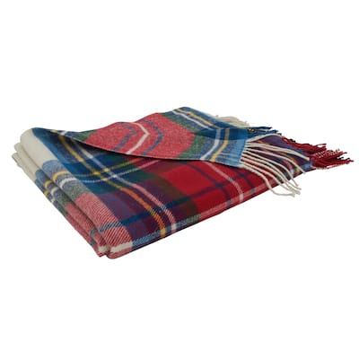 Casual Throw Blanket With Plaid Design