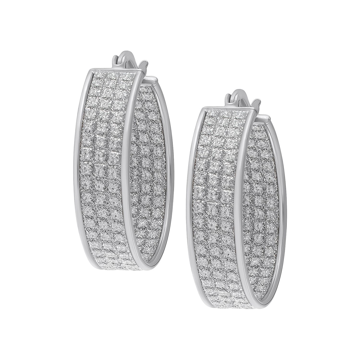 Victoria Townsend Sterling Silver Shiny Hoop Earrings On