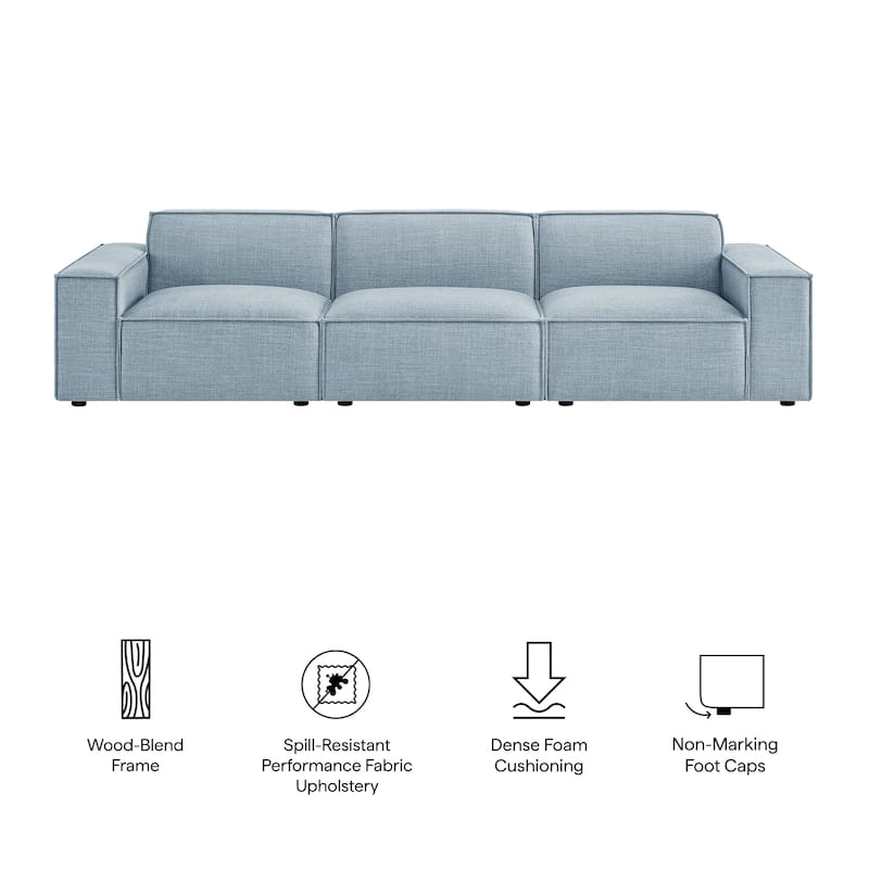 Restore 3-Piece Performance Fabric Upholstered Modular Sofa Set