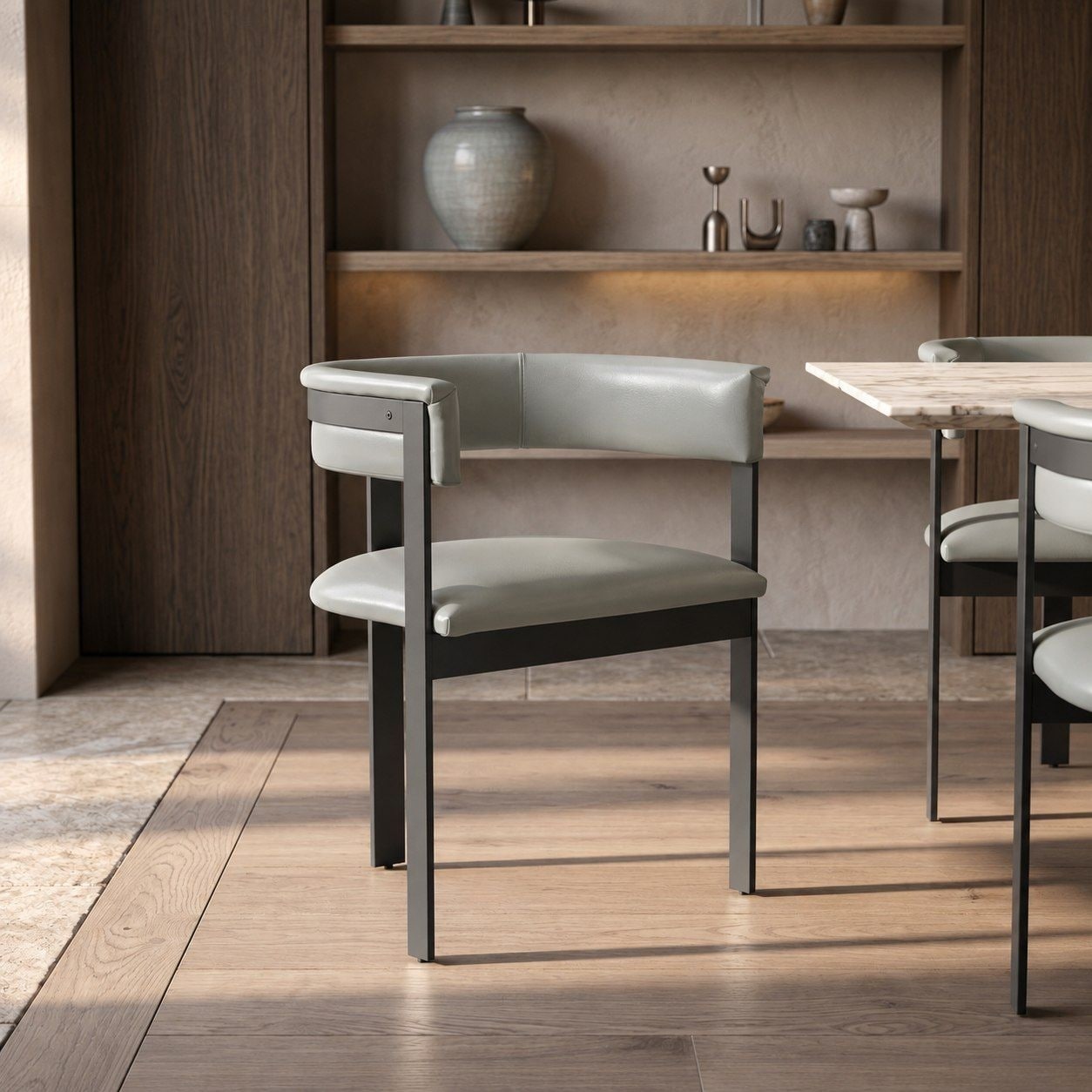 Modrest Boswell Modern Grey Faux Leather & Black Dining Chair