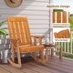 preview thumbnail 4 of 7, Wooden Rocking Chair Teak Color Fir Wood Vertical Backrest