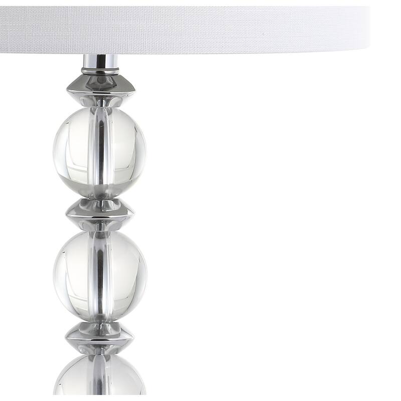 Richard 26" Crystal/Metal LED Table Lamp, Clear/Chrome (Set of 2) by JONATHAN Y