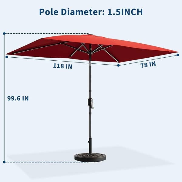 10' x 6.5' Solar Patio Umbrella with Crank and Push Button Tilt for Garden,  Deck, Lawn, Pool (No Base) - Bed Bath & Beyond - 43976948
