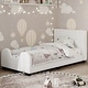 preview thumbnail 4 of 32, Twin Size Upholstered Platform Bed with Guardrail and Headboard,Modern Style Wood Bed