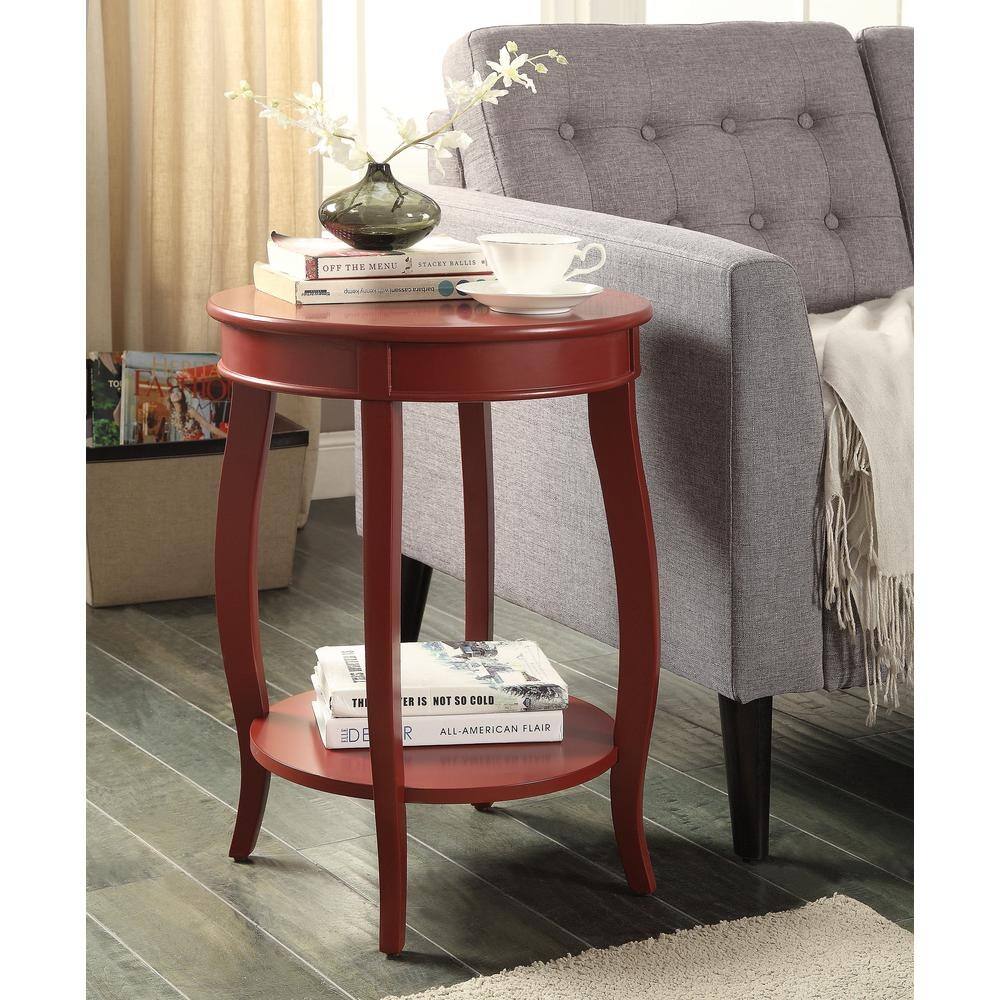 Pop of Color Red Finish Side Table - 18