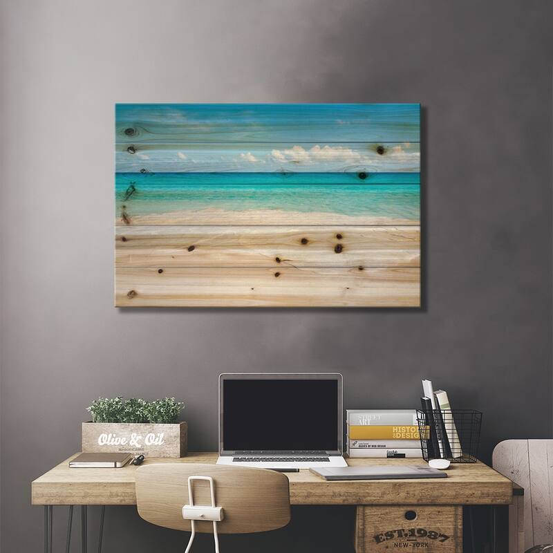 Turquoise Water At Anse Georgette Beach, Praslin, Seychelles Print On Wood by Jan Becke - Multi-Color