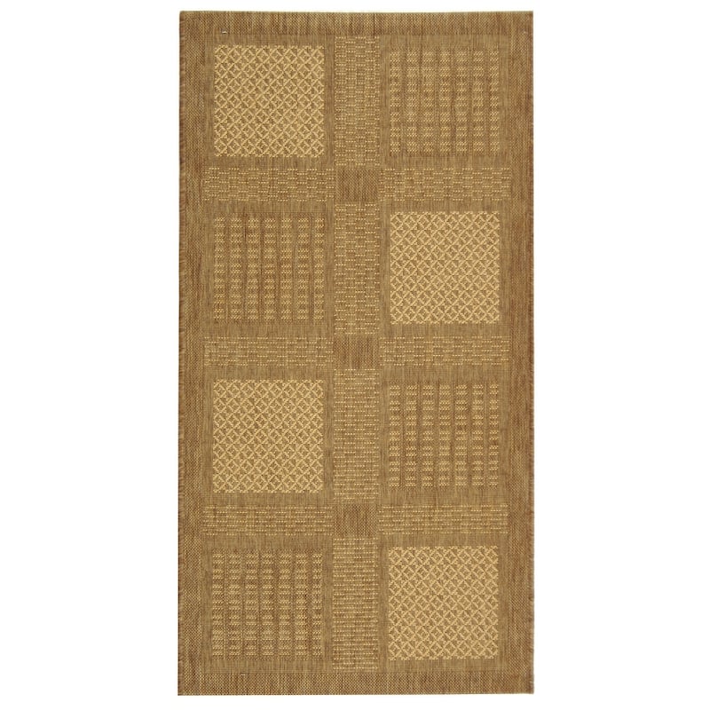 SAFAVIEH Courtyard Shirlee Indoor/ Outdoor Waterproof Patio Backyard Rug - 2'7" x 5' - Brown/Natural