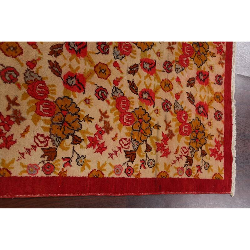 Antique Floral Kerman Persian Area Rug Hand-knotted Wool Carpet - 3'4" x 6'4"