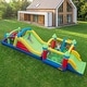 preview thumbnail 2 of 8, Gymax Inflatable Bounce Castle w/Jumping House Ocean Balls Dual Slides - Multicolor