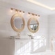 preview thumbnail 18 of 20, Cionar Mid-century Modern Gold Bathroom Vanity Light Globe Wall Sconce with Clear Glass Shades