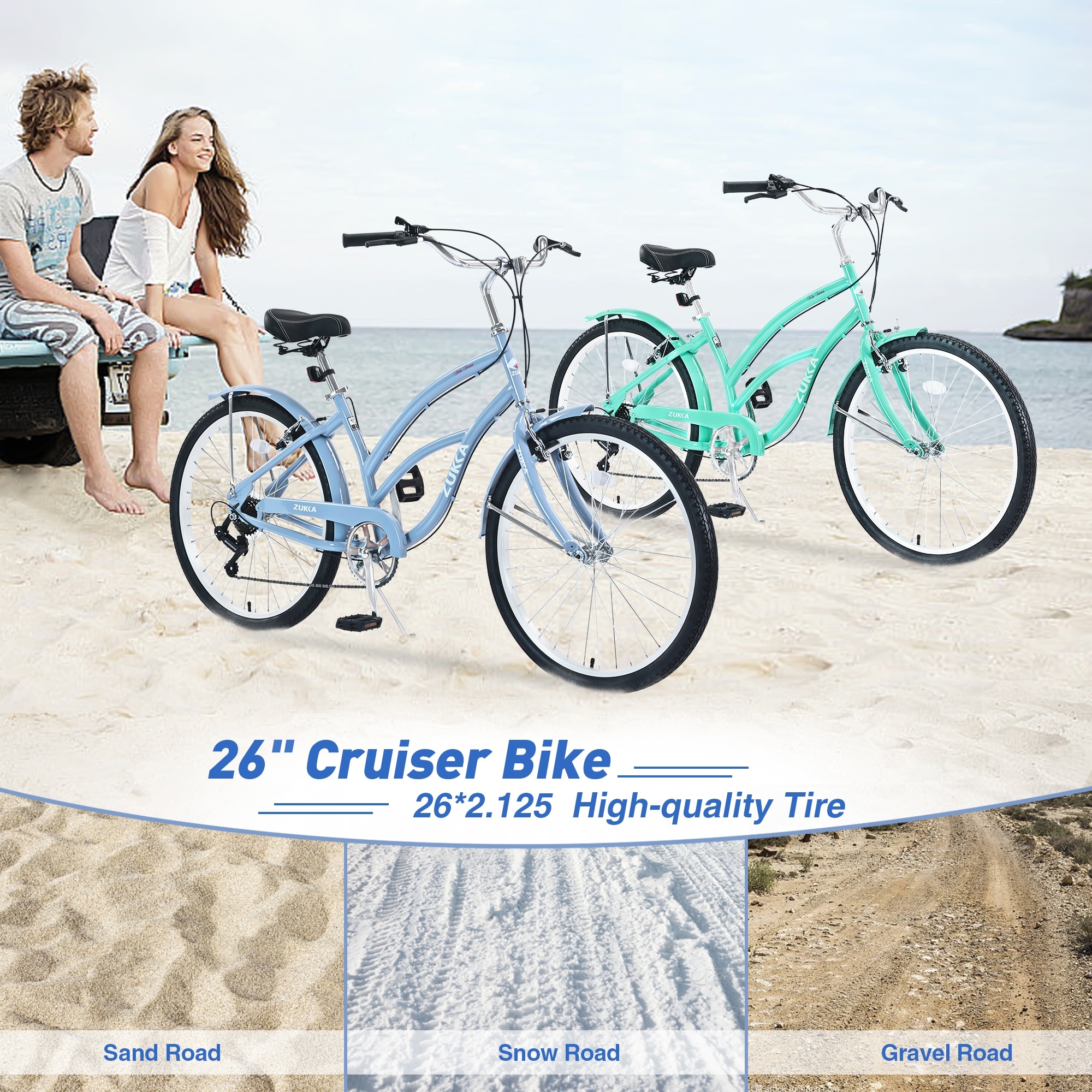 Beach Cruiser Mint Green Bike Outdoor Bikes Unisex Bikes Leisure Bikes