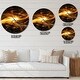 preview thumbnail 4 of 8, Designart 'Explosion of Fire in Black' Oversized Modern Wall CLock