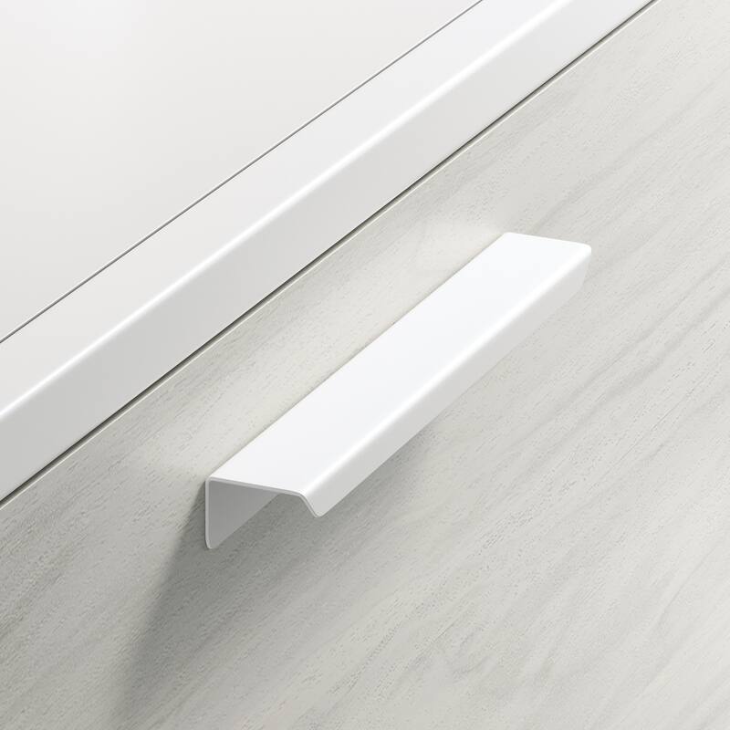 Wood Lateral File with Glass Shelves, Off White and Gray