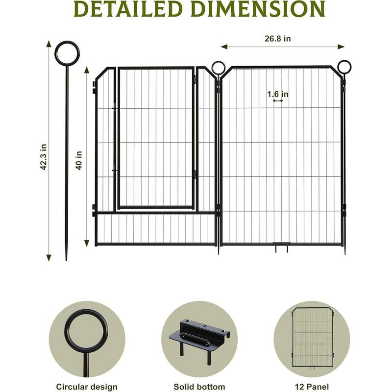 Indoor/Outdoor Dog Playpen, with Lockable Door & Anti-Rust Coating