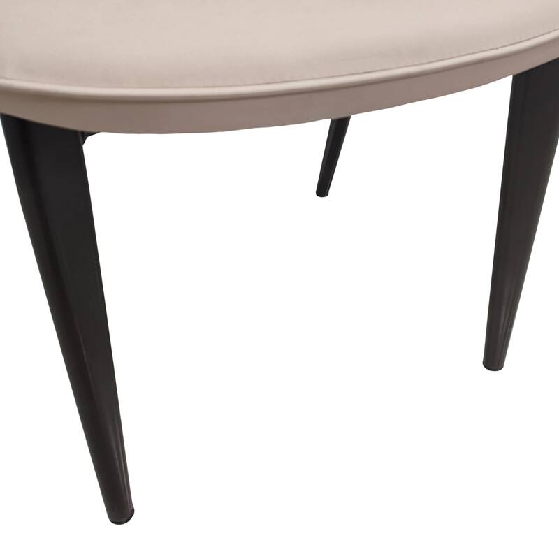 Modern Leather Dining Chair - Upholstered Accent Chair with Metal Legs, Curved Open Back & No Assembly - For Kitchen or Office