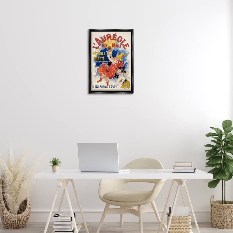 Stupell Antique Oil Lamp Advertisement Framed Floater Canvas Wall Art Design By Marcus Jules